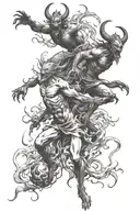 demons running from light tattoo design idea