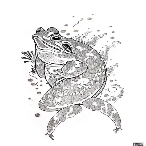 Toad fight with Koi tattoo design idea