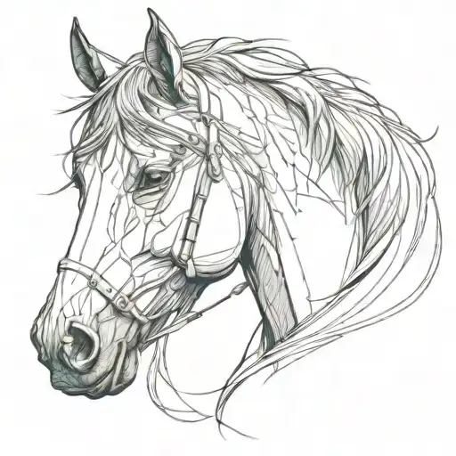 horse head   tattoo design idea