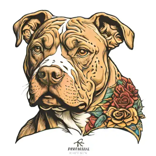 pitbull Renaissance tattoo design idea