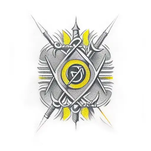 Ukrainian trident  tattoo design idea