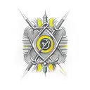 Ukrainian trident  tattoo design idea