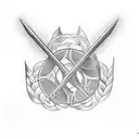 Ukrainian trident  tattoo design idea