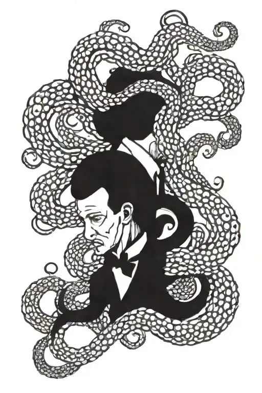 Dead hp lovecraft tentacles tattoo design idea