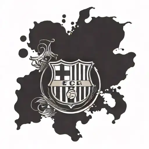 Combine the FC Barcelona crest with a vinyl record tattoo design idea