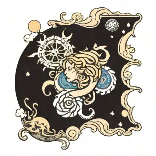 life, earth, sea, sky tattoo design idea