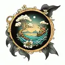 life, earth, sea, sky tattoo design idea