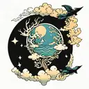 life, earth, sea, sky tattoo design idea
