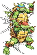 ninja turtles all the way tattoo design idea