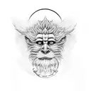 hand sleeve of lord narasimha sitting like a gangster tattoo design idea