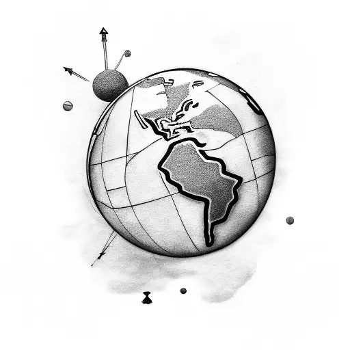 globe  "this world is not made for me" tattoo design idea