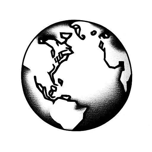 globe  "this world is not made for me" tattoo design idea
