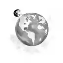 globe  "this world is not made for me" tattoo design idea