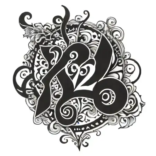 222 with name tattoo design idea