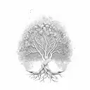 A tree growing from a broken heart tattoo design idea