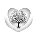 A tree growing from a broken heart tattoo design idea