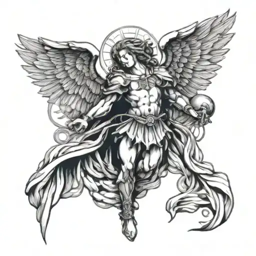 saint michael archangel tattoo design idea