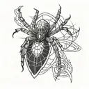 spider and skate tattoo design idea