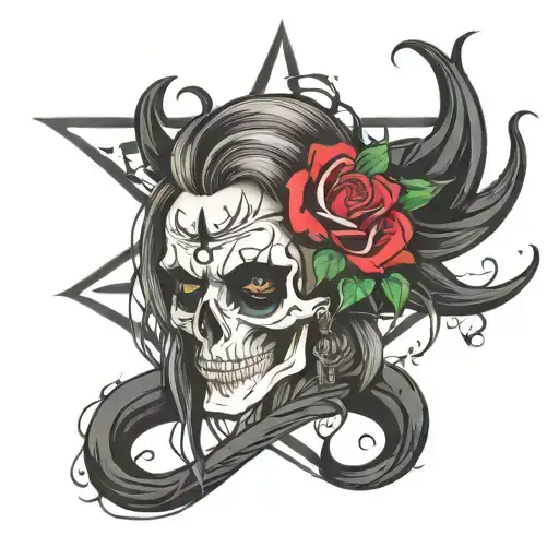 Gothic, heavy metal, manly with a little femininity ￼ tattoo design idea
