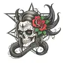 Gothic, heavy metal, manly with a little femininity ￼ tattoo design idea