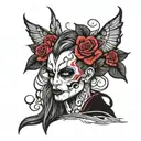 Gothic, heavy metal, manly with a little femininity ￼ tattoo design idea