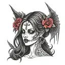 Gothic, heavy metal, manly with a little femininity ￼ tattoo design idea