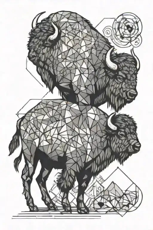 bison tattoo design idea