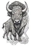bison tattoo design idea