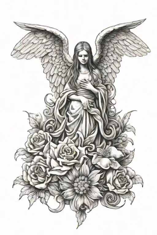 nirvana angel tattoo design idea