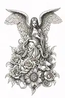 nirvana angel tattoo design idea