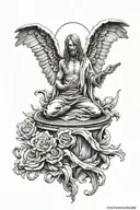 nirvana angel tattoo design idea