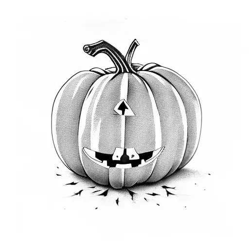 small goth pumpkin with red shades tattoo design idea
