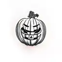 small pumpkinwith red shades tattoo design idea