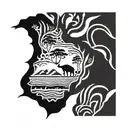 New Zealand fern Australia landscape tattoo design idea