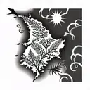 New Zealand fern Australia landscape tattoo design idea