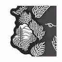 New Zealand fern Australia landscape tattoo design idea