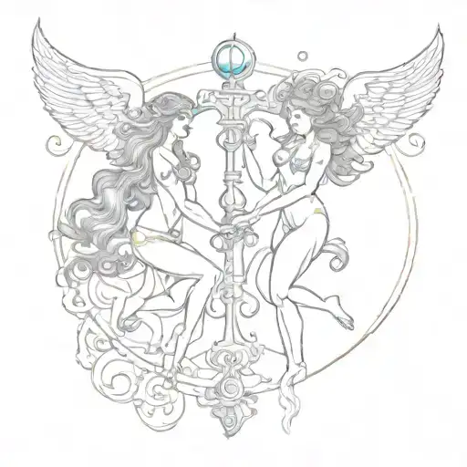 Aquarius and libra tattoos tattoo design idea