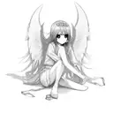angel femboy anime tattoo design idea