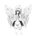 angel femboy anime tattoo design idea