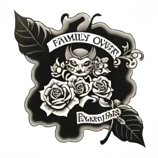 Family Over Everything tattoo design idea