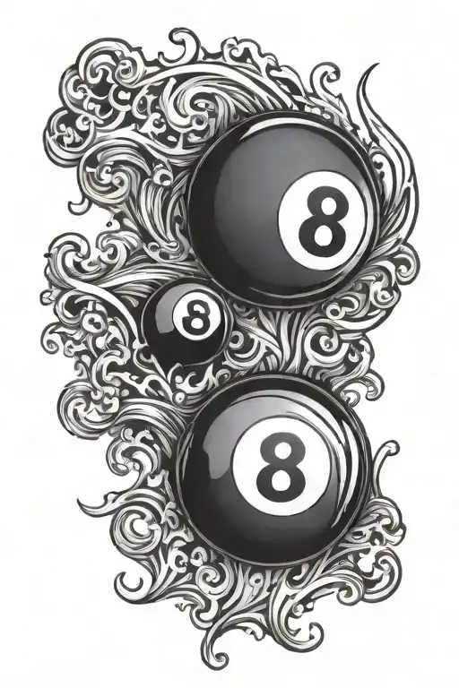 billiards 8 ball tattoo design idea