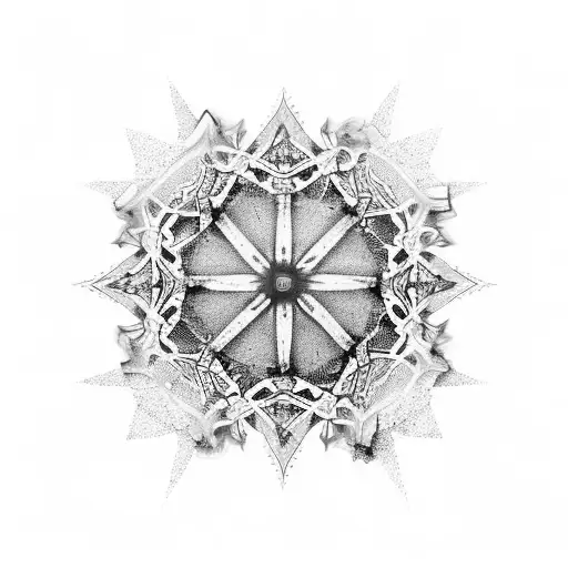 Roman numerals butterflies snowflake 7 tattoo design idea