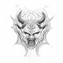 write " I am the devil" in sumerian letter tattoo design idea