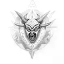write " I am the devil" in sumerian letter tattoo design idea