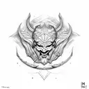 write " I am the devil" in sumerian letter tattoo design idea