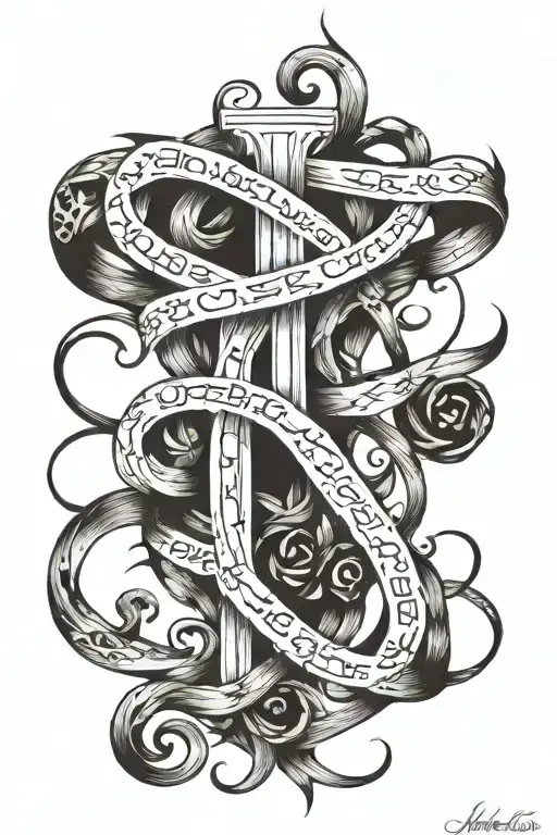 john 3:16 scripture intertwined tattoo design idea