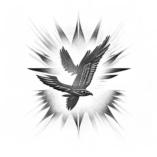 Thunderbird with lightning  tattoo design idea