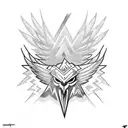 Thunderbird with lightning  tattoo design idea