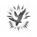 Thunderbird with lightning  tattoo design idea