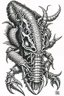 crayfish-Skull  tattoo design idea